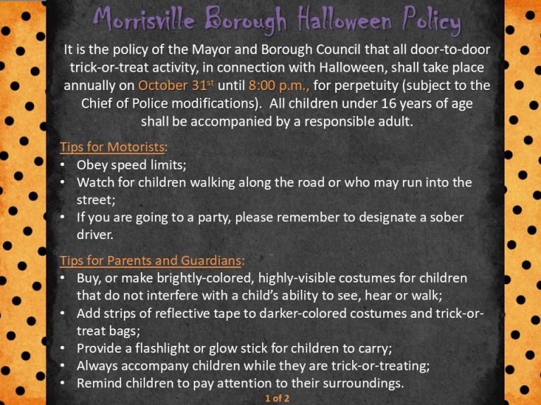 Morrisville Borough Halloween Policy Morrisville Borough